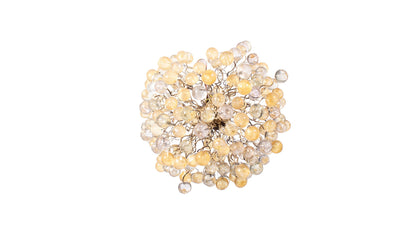 Sparkling Modern Hanging Chandelier with Gold and Clear Bubbles - Elegant and Exclusive Lighting Fixture for Dining Room, Living Room,