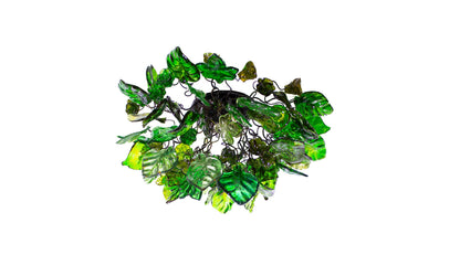 Flush mount ceiling light with greens color flowers and leaves. elegant sconces for ceiling or wall