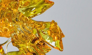 Yellow Floral Pendant Light: Handmade Resin Flower Ceiling Lamp