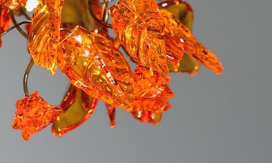 Handmade Orange Flower Ceiling Lamp: Resin Floral Chandelier