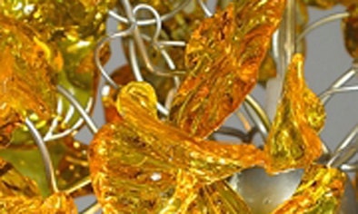 Yellow Floral Pendant Light: Handmade Resin Flower Ceiling Lamp