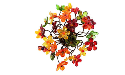 Ceiling lighting Flush mount with warm colors flowers for bathroom, hall entrance or room.