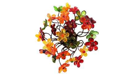 Ceiling lighting Flush mount with warm colors flowers for bathroom, hall entrance or room.
