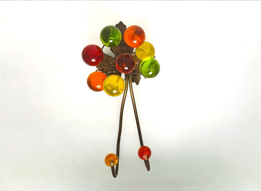 Wall Hook with Warm color resin bubbles, decorative wall hanger for towel, cloths keys.