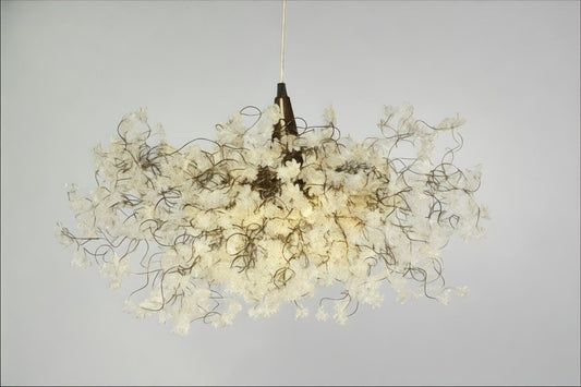 Clear Resin Flower Chandelier: Elegant Ceiling Light Fixture