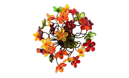 Ceiling lighting Flush mount with warm colors flowers for bathroom, hall entrance or room.