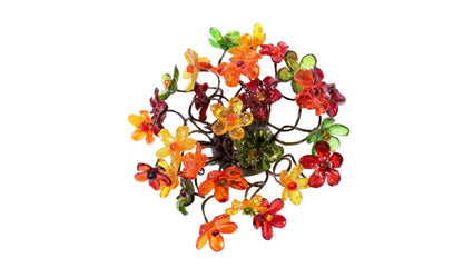 Ceiling lighting Flush mount with warm colors flowers for bathroom, hall entrance or room.