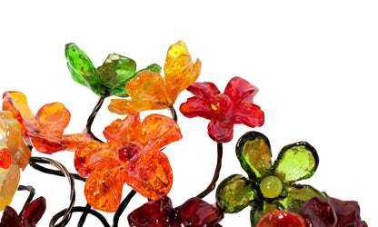 Ceiling lighting Flush mount with warm colors flowers for bathroom, hall entrance or room.