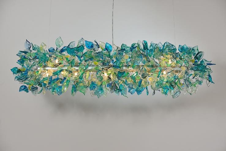 Sea Color Resin Flower Chandelier: Elegant Hanging Light Fixture