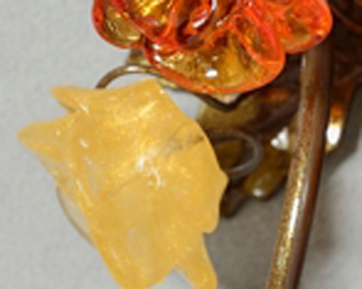 Wall Hook with natural resin flowers and cooper leaves, decorative wall hanger.