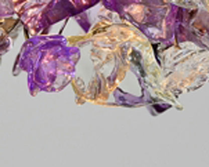 Unique Pendant Light with flowers and leaves at purple, gray and clear color.