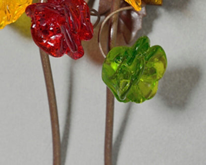 Wall Hook with Warm color resin flowers and leaves, decorative wall hanger.