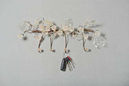 Handmade Resin Flower Wall Hooks: Bronze Metal Towel Hanger