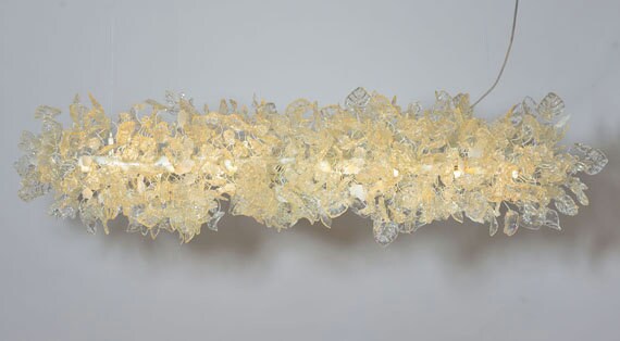 Modern White Floral Chandelier: Resin Leaf & Flowers Ceiling Light Fixture