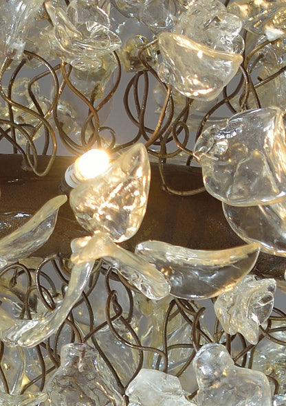 Transparent Resin Flower Chandelier: Handmade Leaf Hanging Ceiling Light Fixture Decor