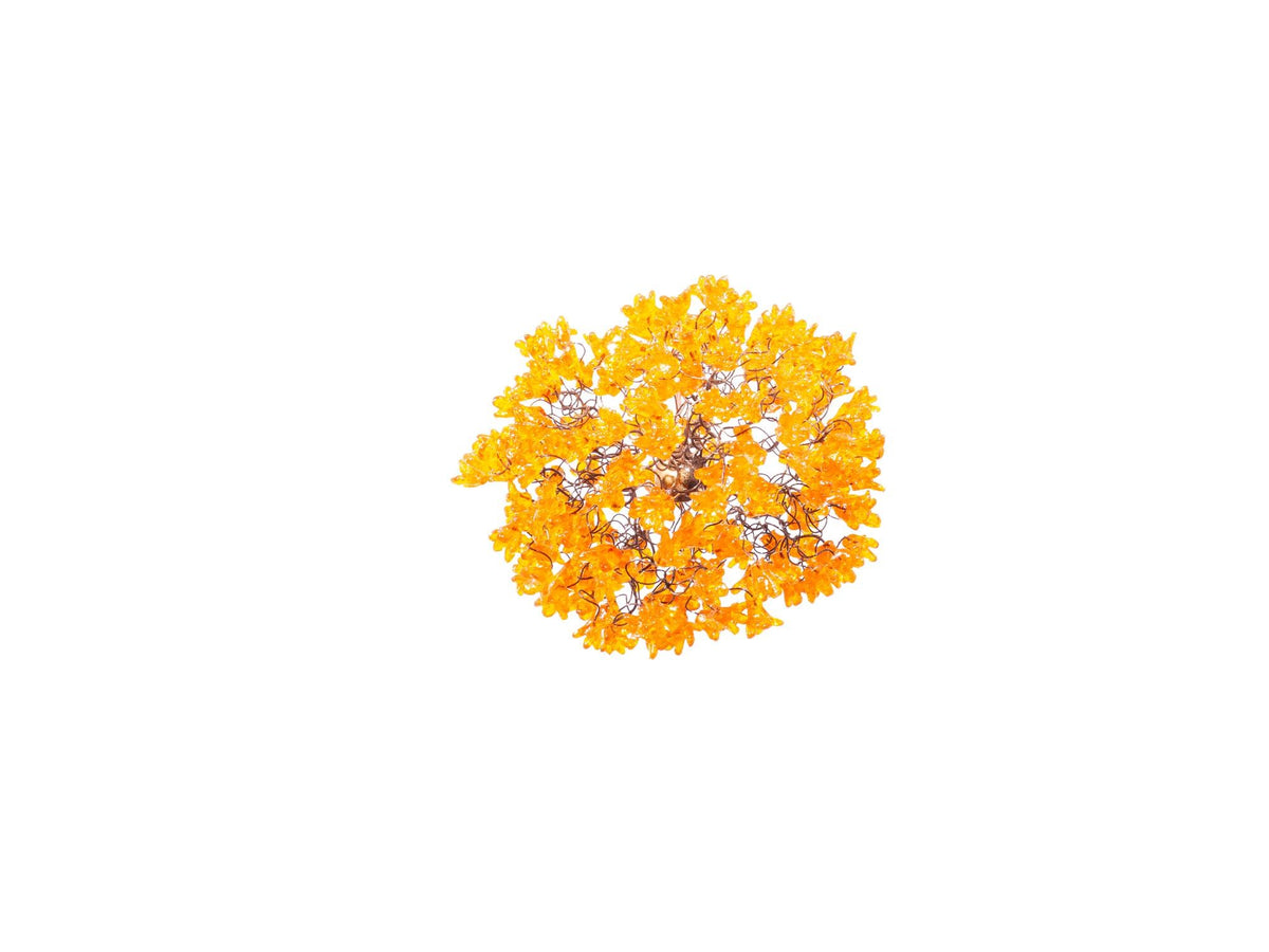 Hanging pendants light with yellow flowers for bedroom, bathroom, toilette or kitchen island .