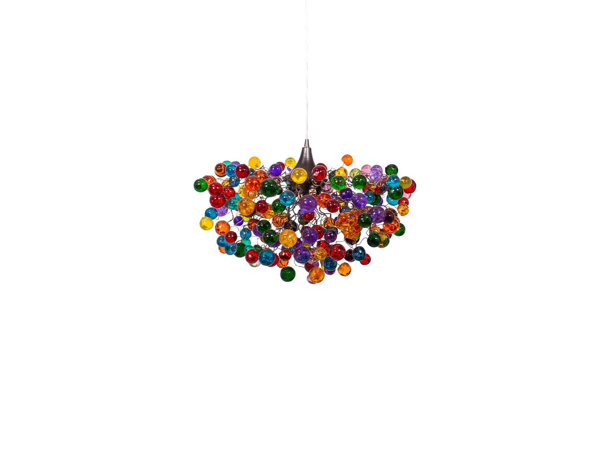 Lighting Chandelier with multicolored bubbles, hanging lamp with different size of bubbles for children room or dining room.