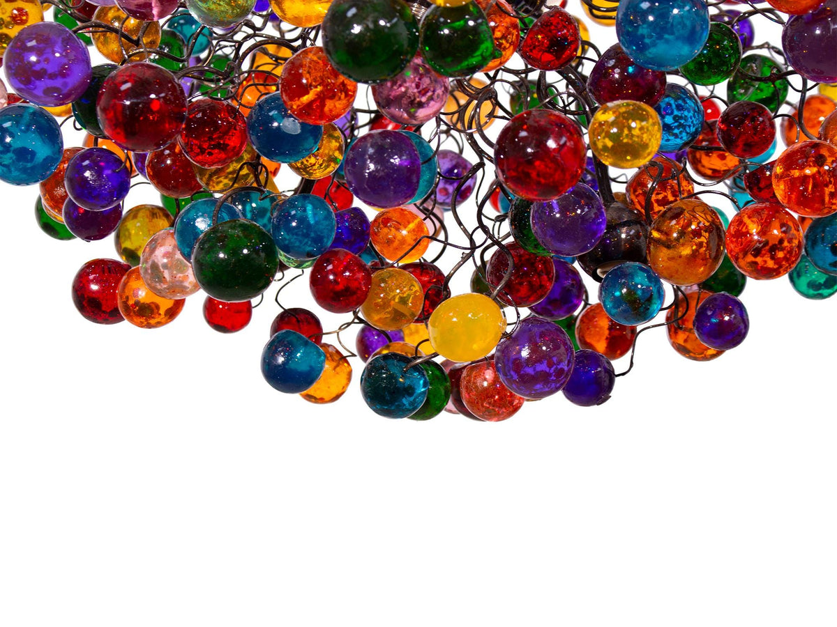 Lighting Chandelier with multicolored bubbles, hanging lamp with different size of bubbles for children room or dining room.