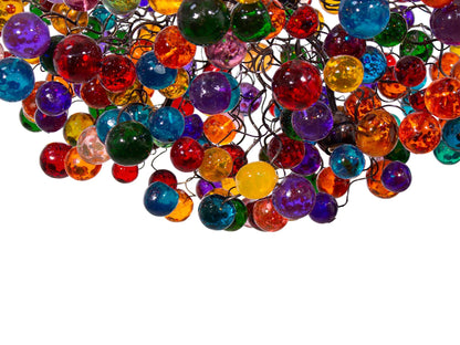 Lighting Chandelier with multicolored bubbles, hanging lamp with different size of bubbles for children room or dining room.
