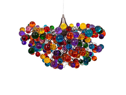 Lighting Chandelier with multicolored bubbles, hanging lamp with different size of bubbles for children room or dining room.