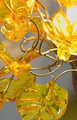 Handmade Resin Flower Bouquet Wall Light - Yellow Orange Bedside Lamp