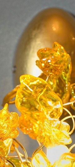 Handmade Resin Flower Bouquet Wall Light - Yellow Orange Bedside Lamp