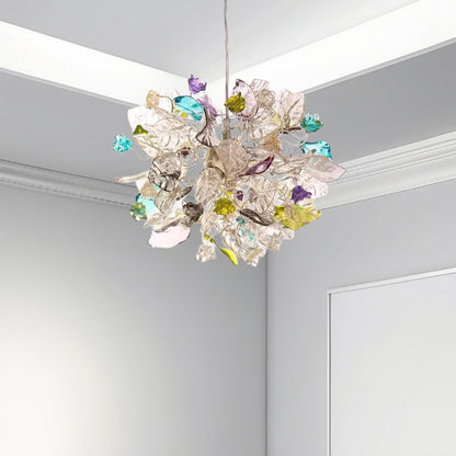 Ceiling pendant light with flowers and leaves , island falls for kitchen, bathroom, children rooms or hall .