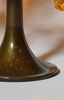 Table lamp, warm colors bedside table lamp, flowers and leaves desk lamp