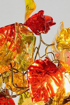 Table lamp, warm colors bedside table lamp, flowers and leaves desk lamp