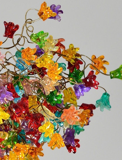 Rainbow Flower Chandelier: Handmade Resin Floral Ceiling Light