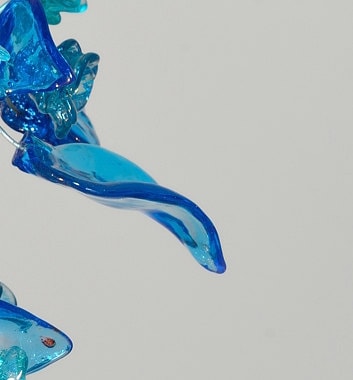 Blue Ceiling lamp with flowers and leaves for hall, bathroom, children room.