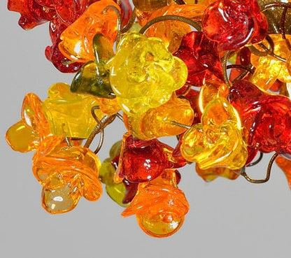 Pendant lighting, kitchen island lighting with warm color roses flowers.