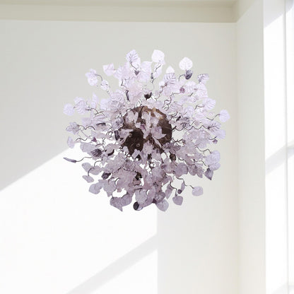 30 inch Flush Mount Ceiling Light: Resin Flowers Leaves G9 LED Kitchen Living Dining Room Bronze