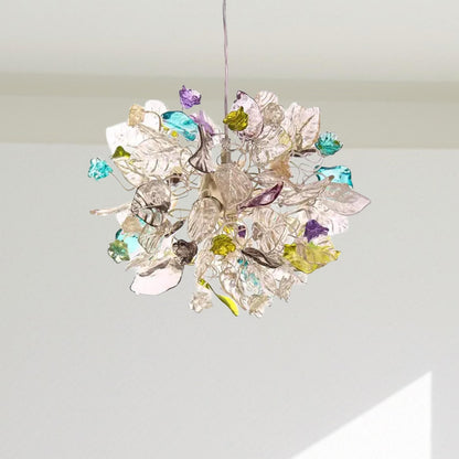 Ceiling pendant light with flowers and leaves , island falls for kitchen, bathroom, children rooms or hall .