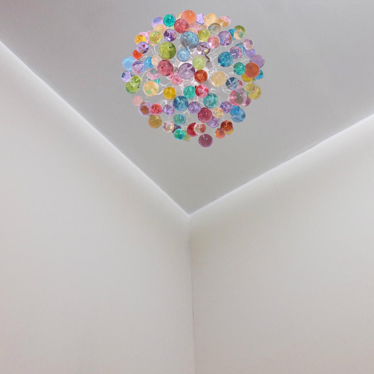 Flush mount Ceiling light with pastel bubbles for bathroom, hall entrance or room.