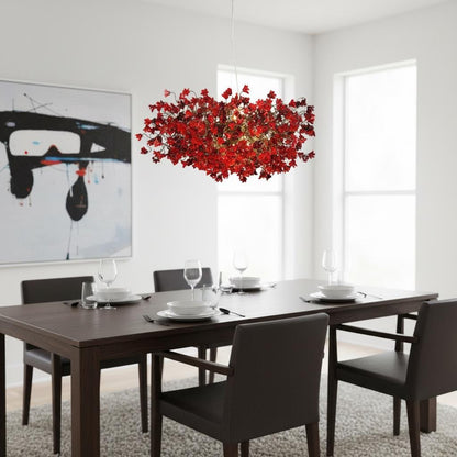 Red Light Fixture, modern Hanging chandeliers for Dining Room, living room, office or bedroom.