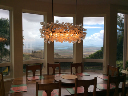 Floral Chandelier Lighting: Multicolored Resin Flowers & Leaves