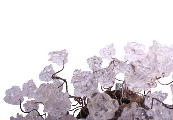 Clear Flower Wall Sconce Lighting: Bronze Plate Polyester Lamp