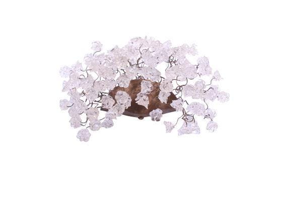 Clear Flower Wall Sconce Lighting: Bronze Plate Polyester Lamp