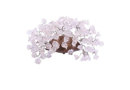 Clear Flower Wall Sconce Lighting: Bronze Plate Polyester Lamp