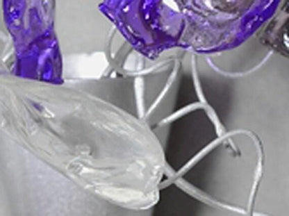 Purple and Gray Leaves Silver Wall Lamp Sconce