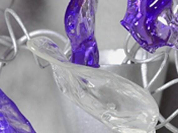 Purple and Gray Leaves Silver Wall Lamp Sconce
