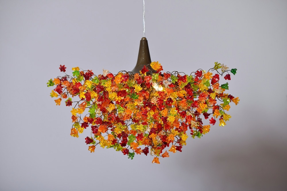 Resin Flower Ceiling Lamp: Warm Color Decorative Lighting