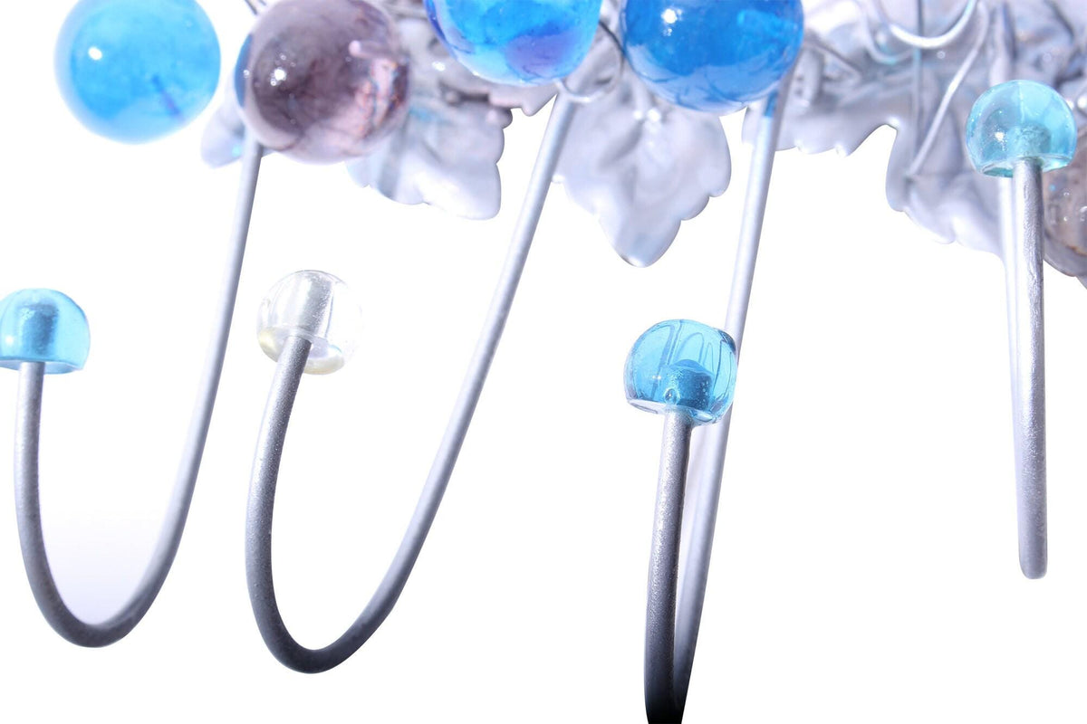 Decorative Wall Hooks, Coat rack with blue, gray and clear bubbles, decorative wall hanger.