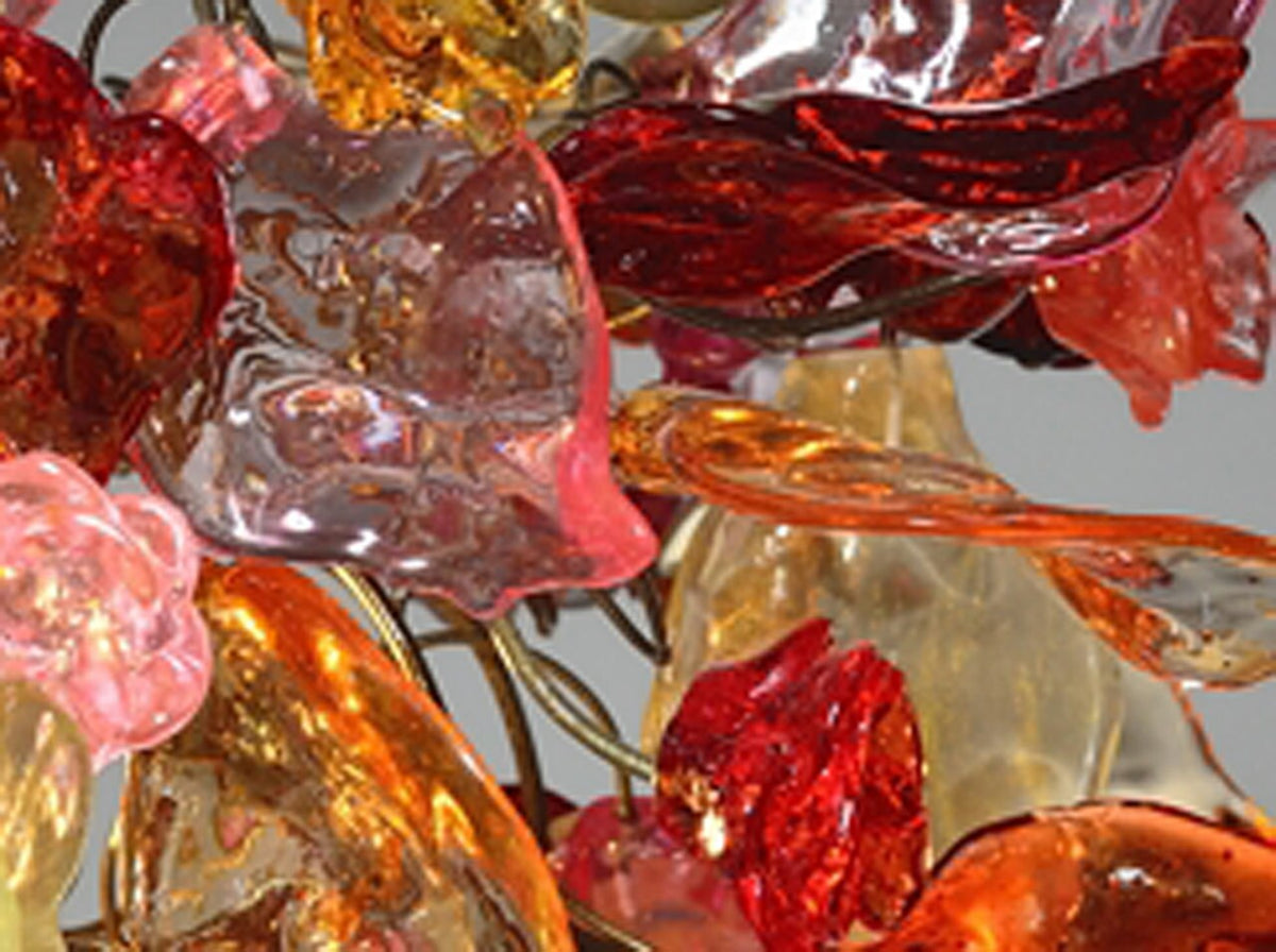 Floral Resin Ceiling Light: Colorful Flower & Leaf Pendant Lighting