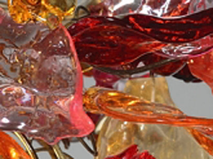 Floral Resin Ceiling Light: Colorful Flower & Leaf Pendant Lighting