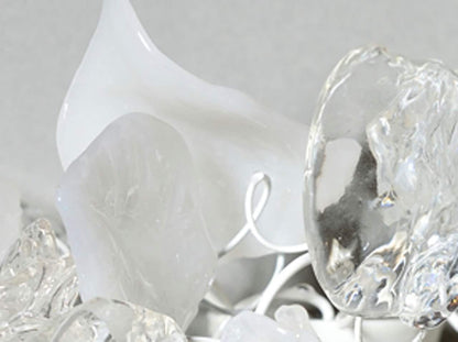 Resin Flower Bouquet Wall Sconce - White & Clear Bedroom Lighting