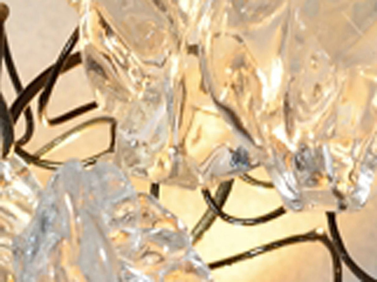 Resin Flower Plug-In Sconce: Clear Leaf Bedroom Lighting