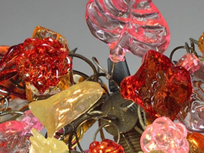 Floral Resin Ceiling Light: Colorful Flower & Leaf Pendant Lighting