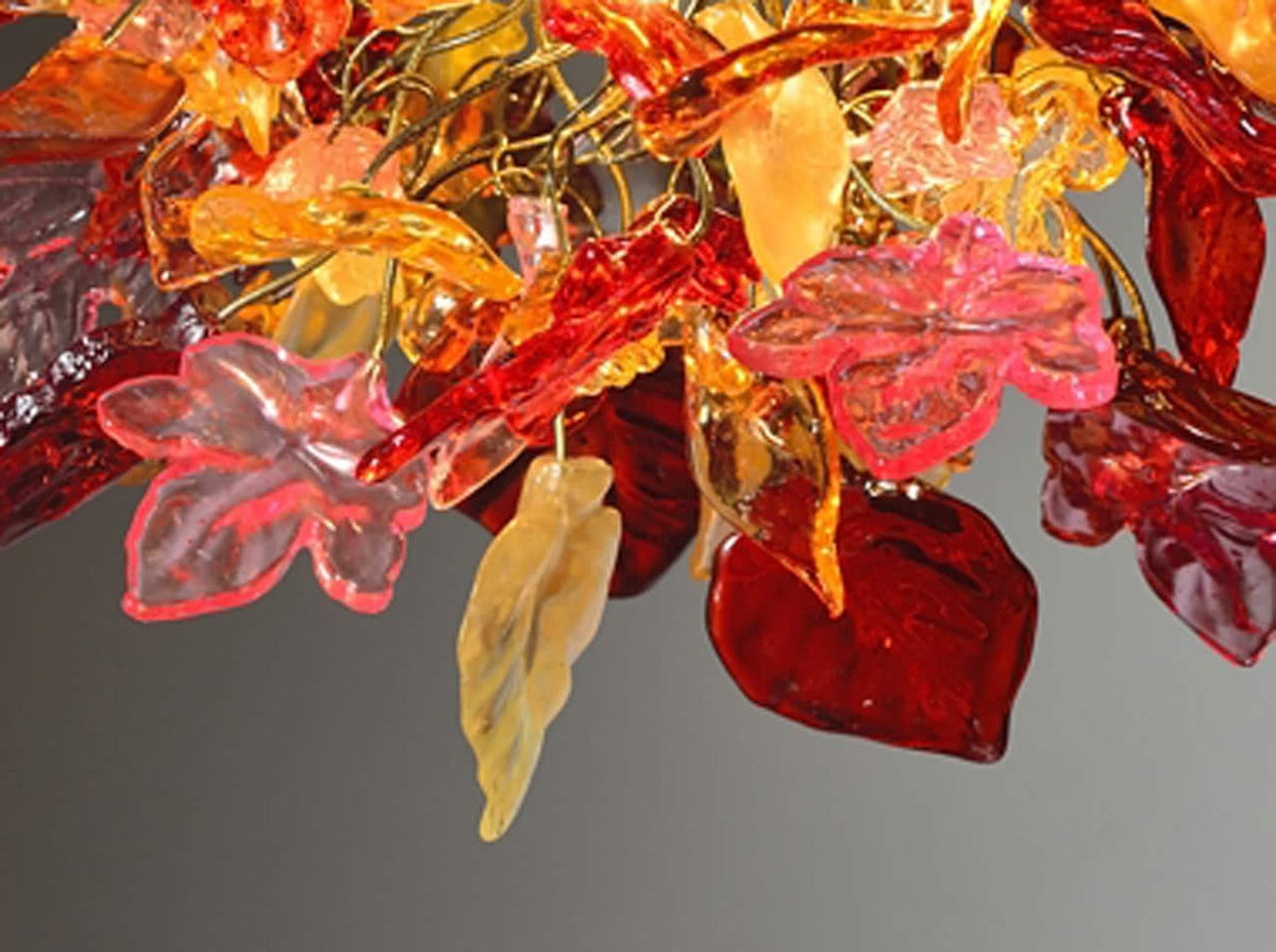 Floral Chandelier: Romantic Resin Flowers & Leaves Ceiling Light